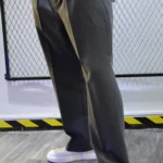 SILVER RELAXED FIT PLEATED TROUSERS