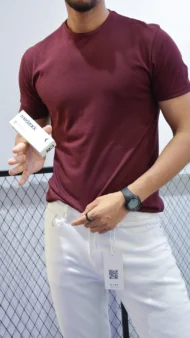 LIGHT BURGUNDY BASIC T-SHIRT - Image 2