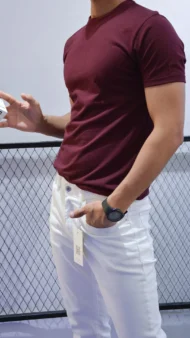 LIGHT BURGUNDY BASIC T-SHIRT - Image 3