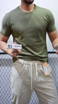 MOSS GREEN BASIC T-SHIRT