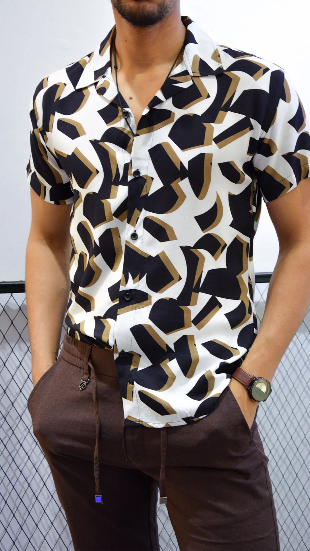 R69 WHITE & BROWN SUMMER CHEMIS - Image 1